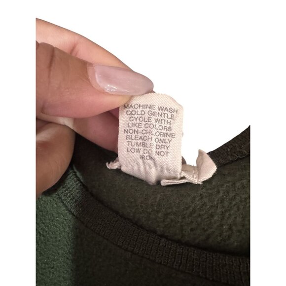 Vintage J. Crew Womens Pine Green Fleece Crew Neck Long Sleeve Sweater Size S - Picture 7 of 7